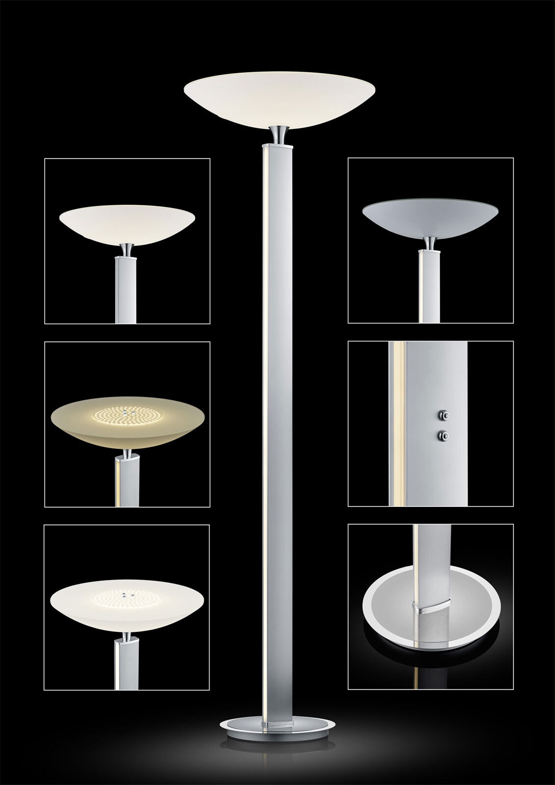 BANKAMP LED Deckenfluter PURE F nickelfarbig