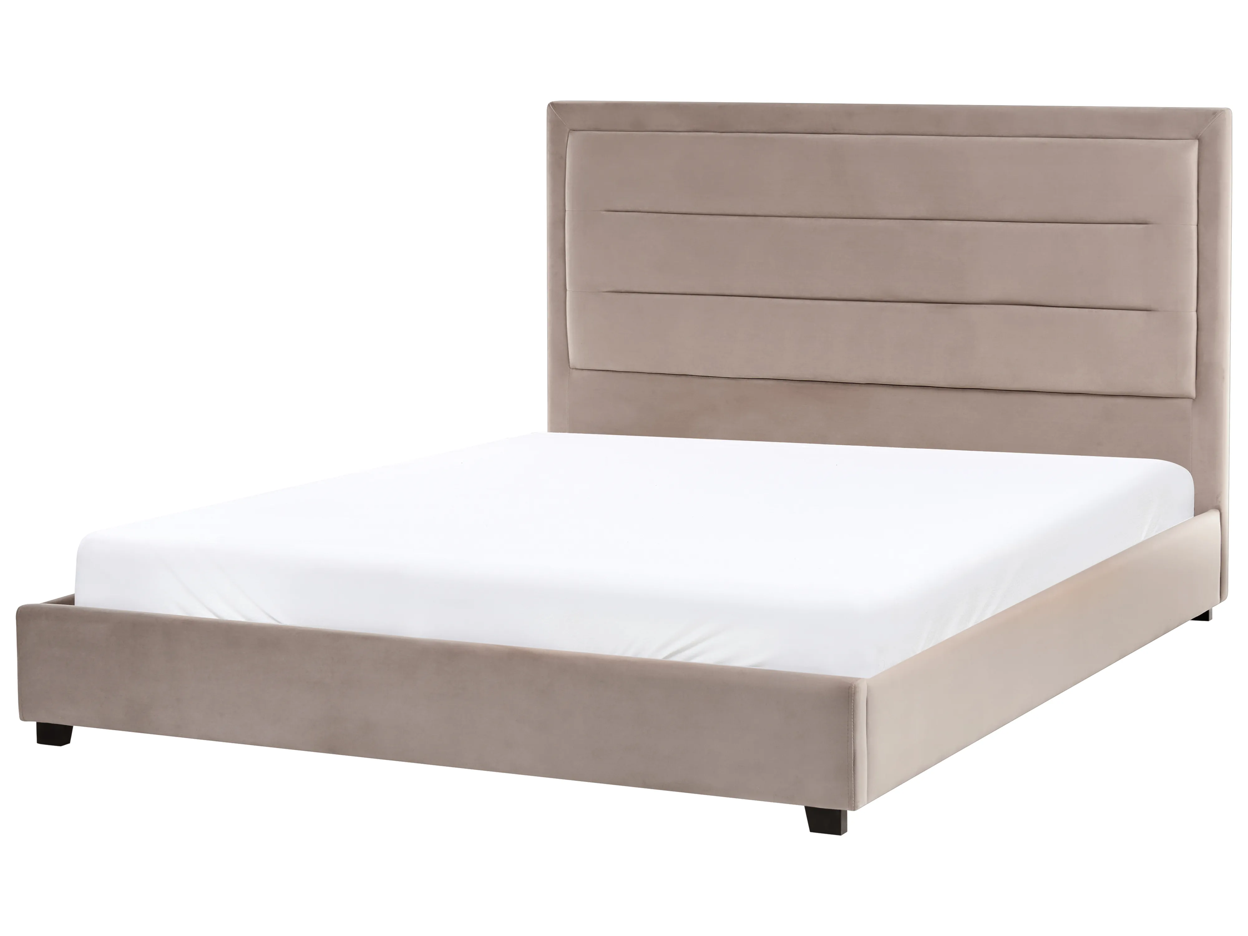 Bed Fluweel ROUEN 160 x 200 cm Taupe