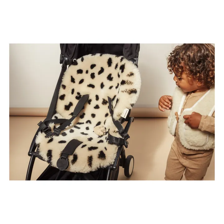 BINIBAMBA Peau de mouton pour poussette et couffin - 68x44 cm | Léopard