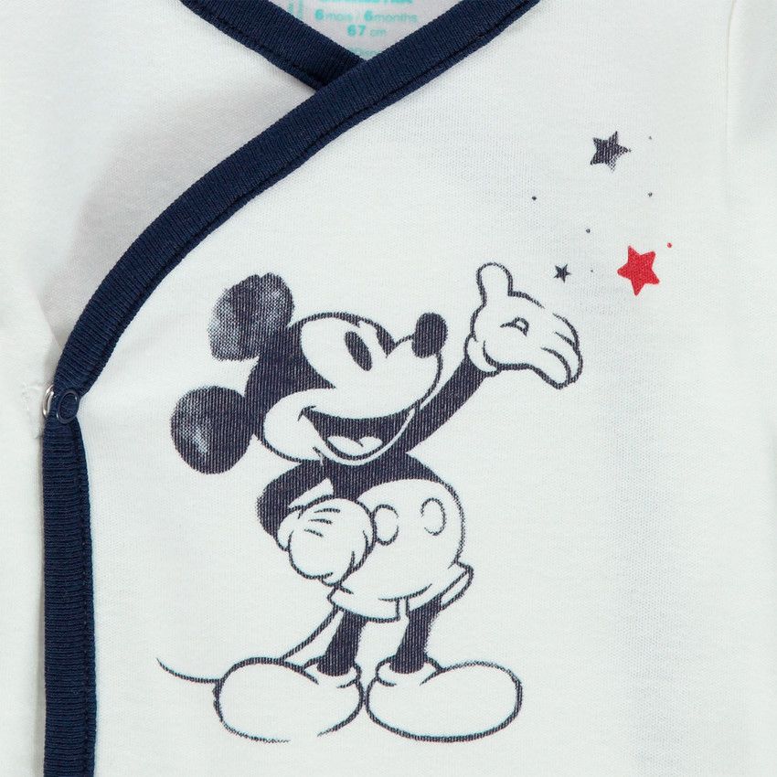 Body manches longues en coton print Mickey Disney - Ecru