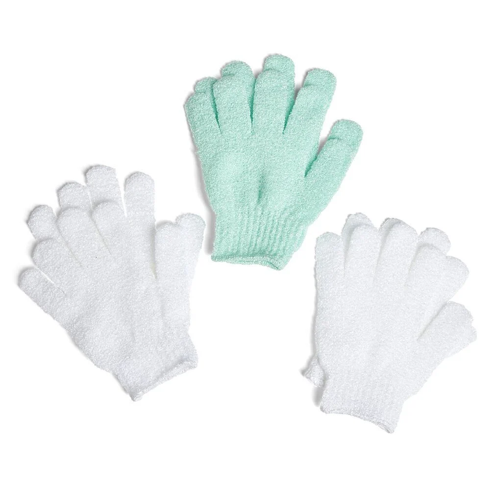 Lot de 3 paires de gants exfoliants pour le corps