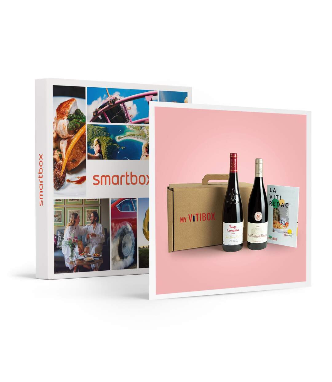 Box Rouge Passion : 2 bouteilles de vin et accessoires de dégustation durant 2 mois - SMARTBOX - Coffret Cadeau Gastronomie