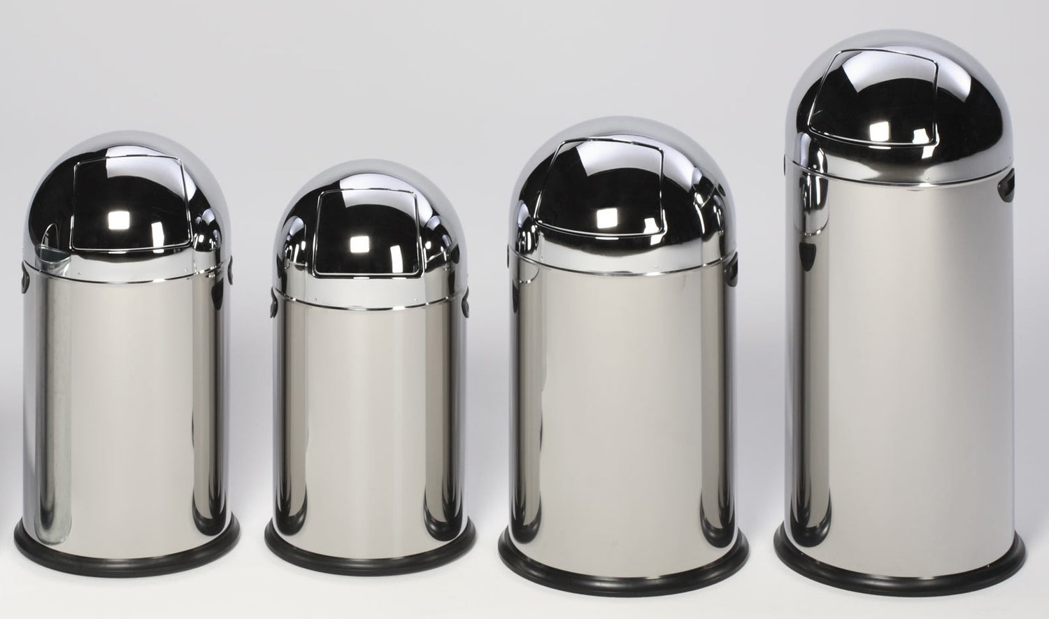 PROREGAL Classic Afvalverzamelaar met klep, binnenbak 40 liter, HxBxD 73 x 46,5 x 46,5 cm, roestvrij staal, zilver