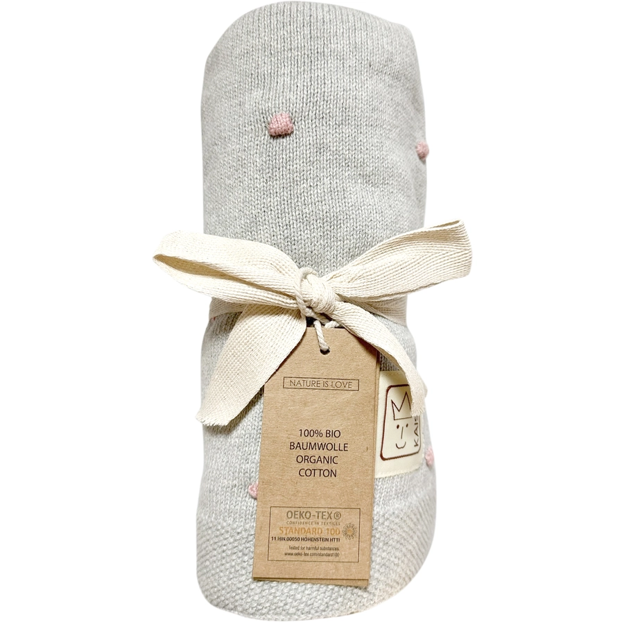 Kaiser Babydecke KNOTS organic cotton light greyknots rose