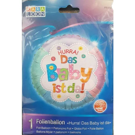 Karaloon Folienballon Hurra! Das Baby ist da!