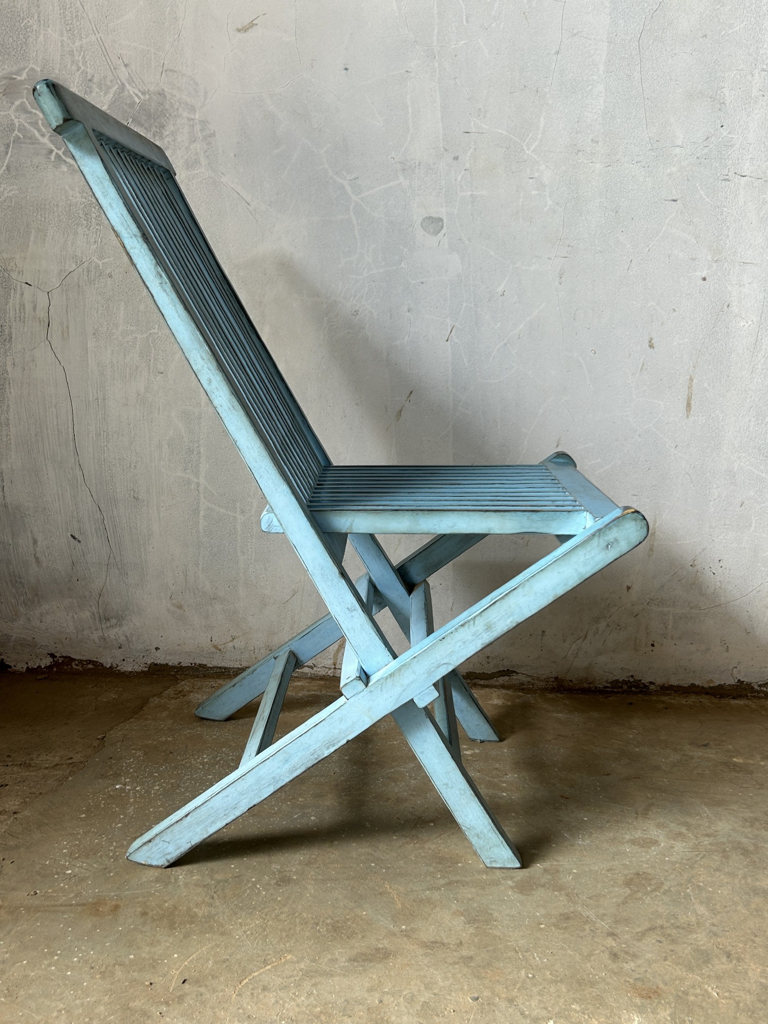 Teak-Klappstuhl 'Kerdt', antik blau, B 47 cm, L 68 cm, H 88 cm günstig bestellen