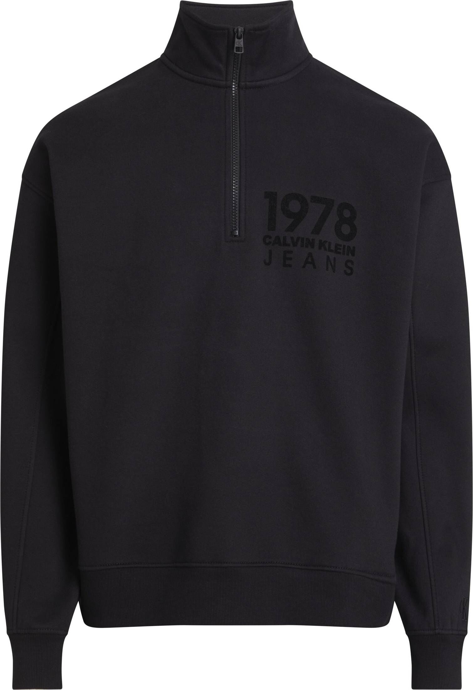 CALVIN KLEIN JEANS| Herren Sweatshirt 1978 FLOCK LOGO HALF ZIP