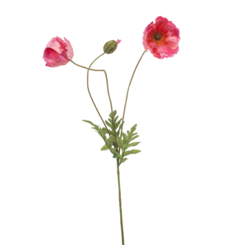 Poppy spray roze 75cm