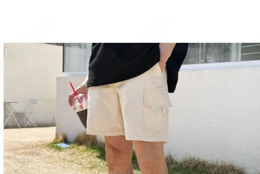 SeoulPop - Effen cargoshorts met trekkoordtaille