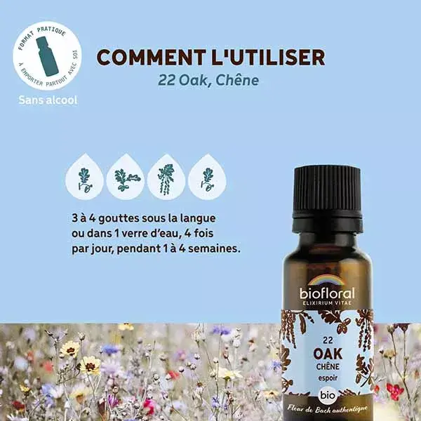 Biofloral 22 Grânulos de Carvalho Orgânicos, Florais de Bach, 19,5g
