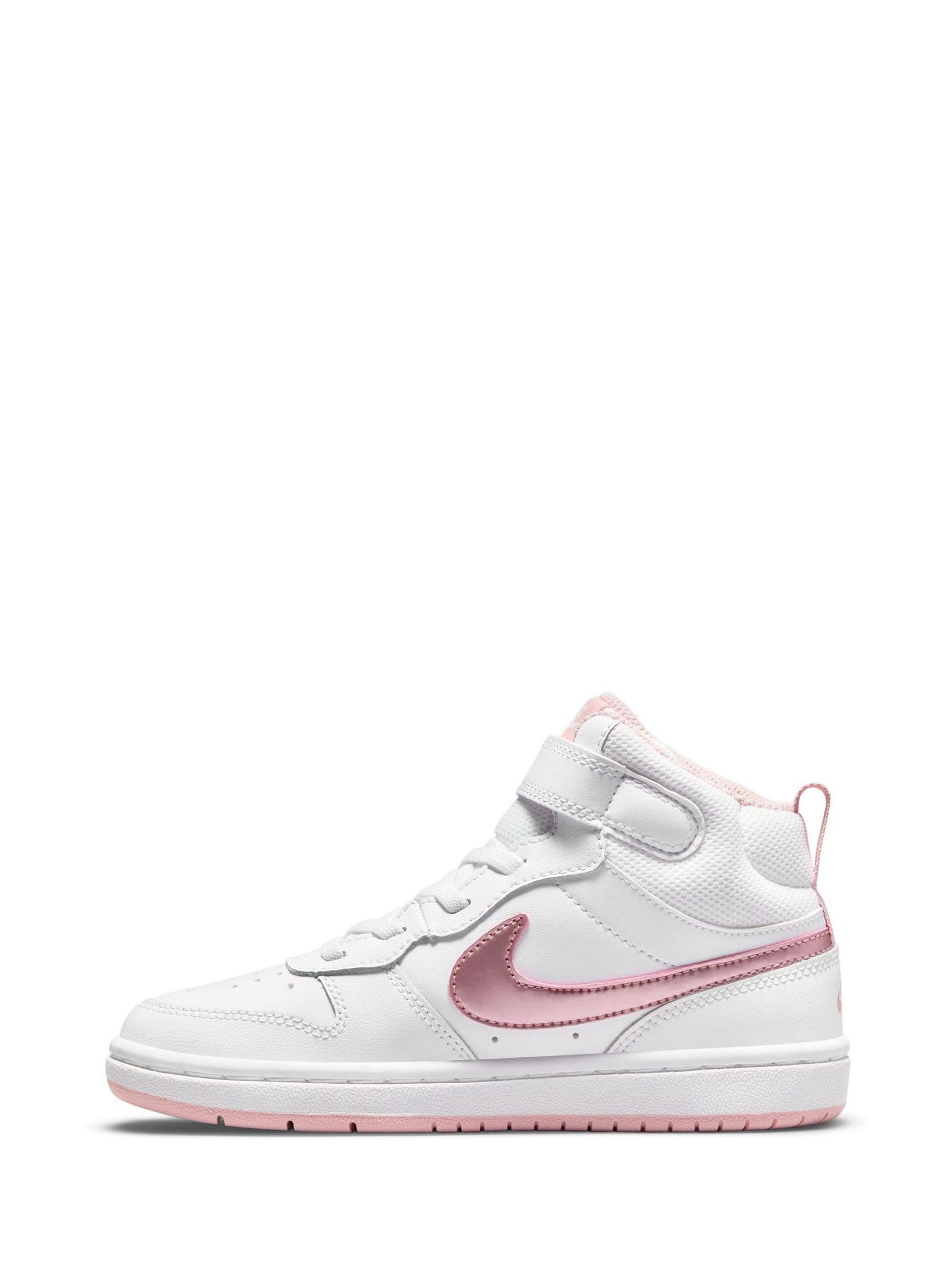 Wit-roze glazuur - Nike - Junior Court Borough halfhoge sneakers