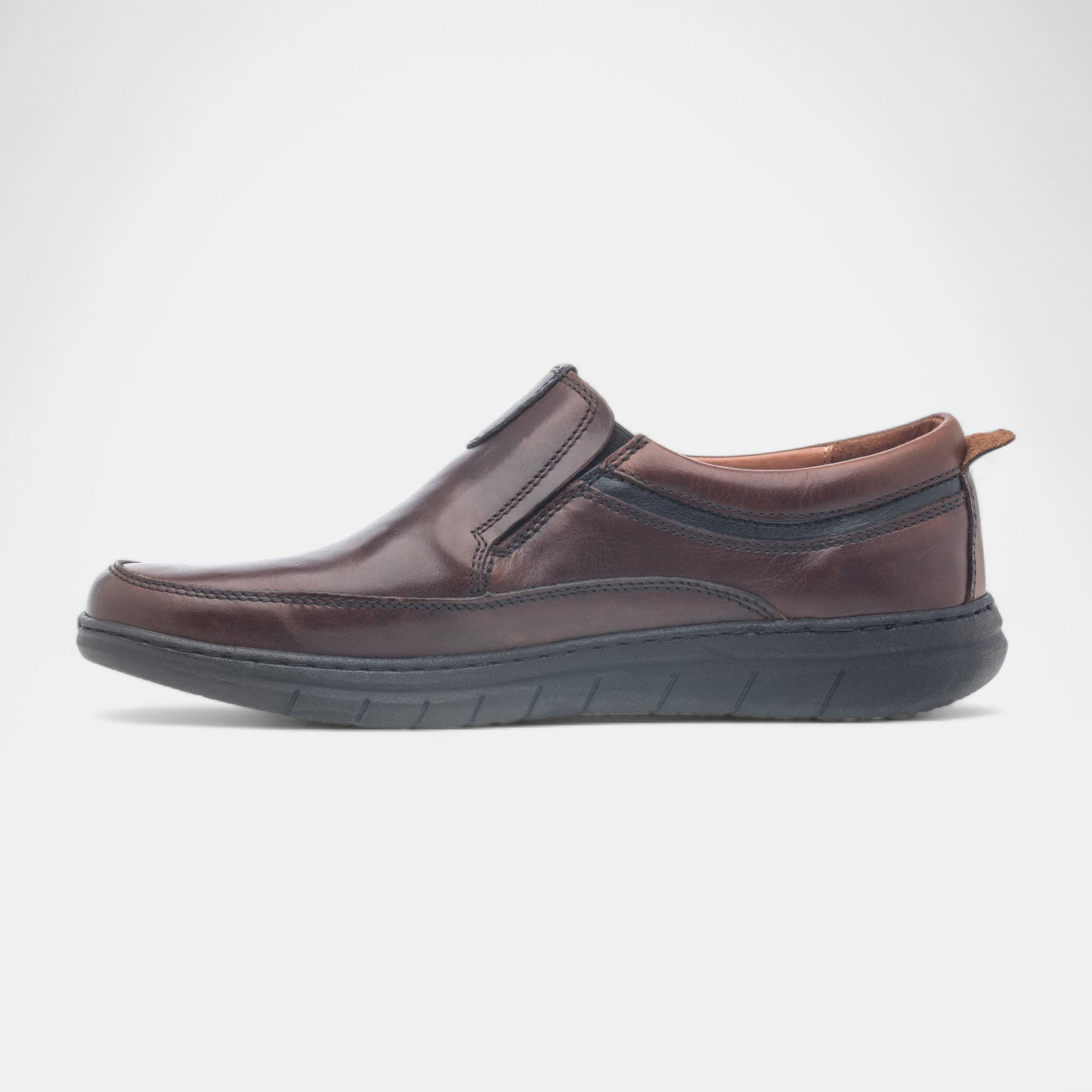 Mocassins pieds sensibles Homme en cuir cognac