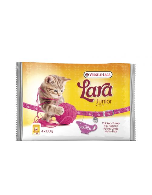 Lara Junior - Kattenvoer - Kip Kalkoen 4x100 g In Saus