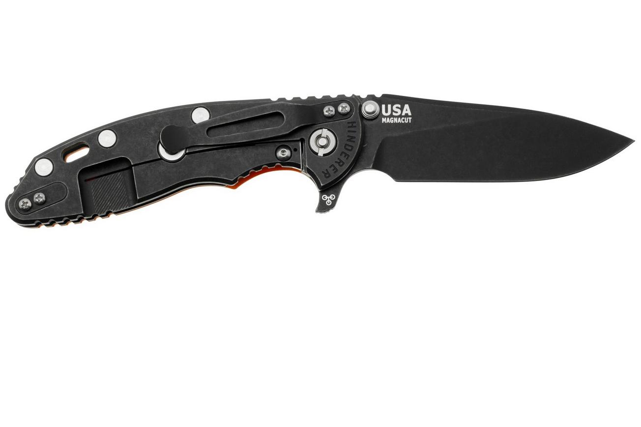 Rick Hinderer XM18 3.5 Skinny Slicer Magnacut Black DLC Orange G10, zakmes
