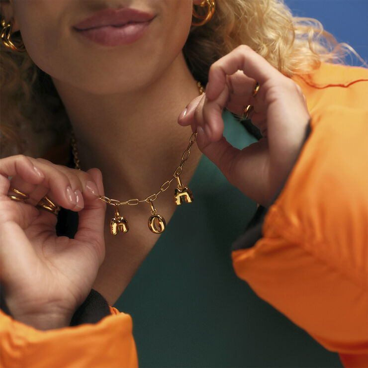 Camille Brinch Jewellery Puffer Letter Charm - L Gold