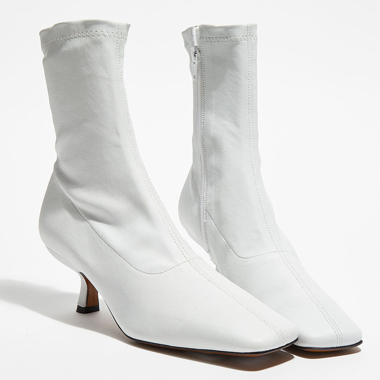By Far Bottines en Cuir Socks blanches - Talon 5,5 cm