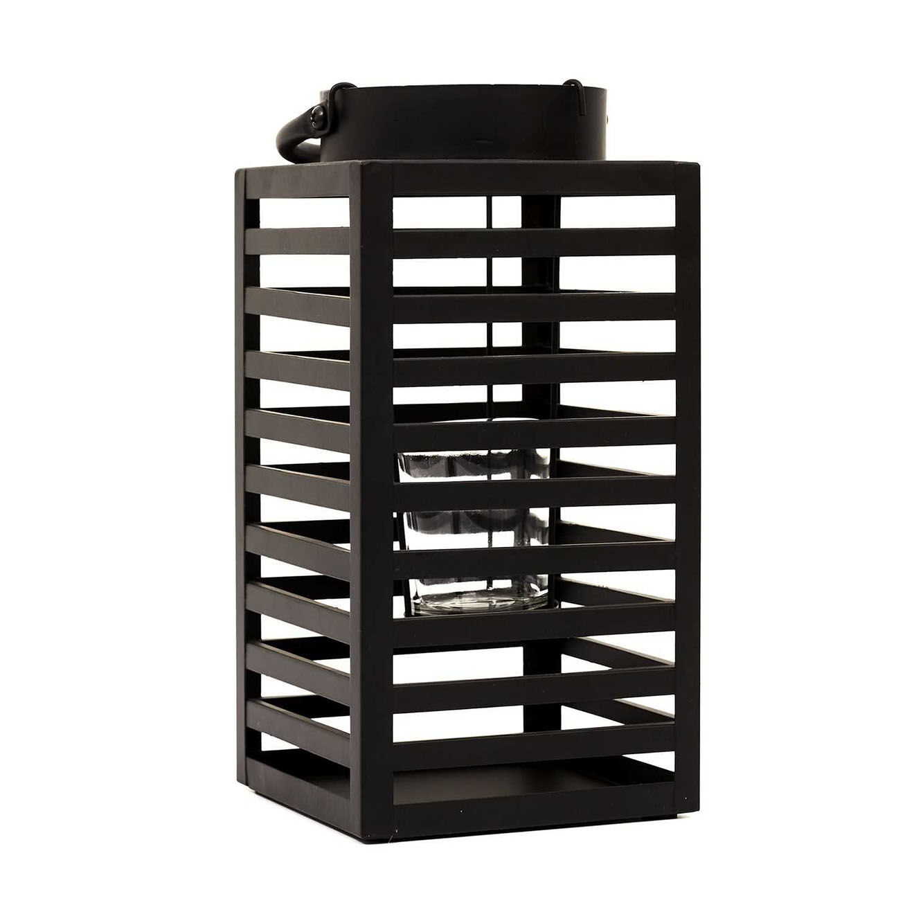 Home Deco Factory Lanterne en métal noire - 11x24.5x11 cm
