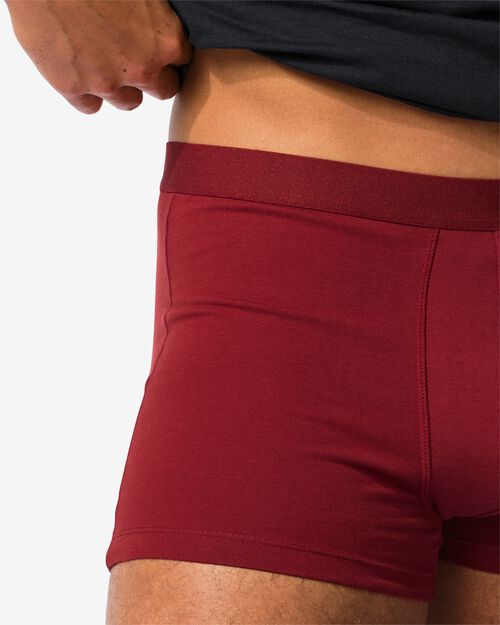 3 boxers homme modèle court coton stretch rouge