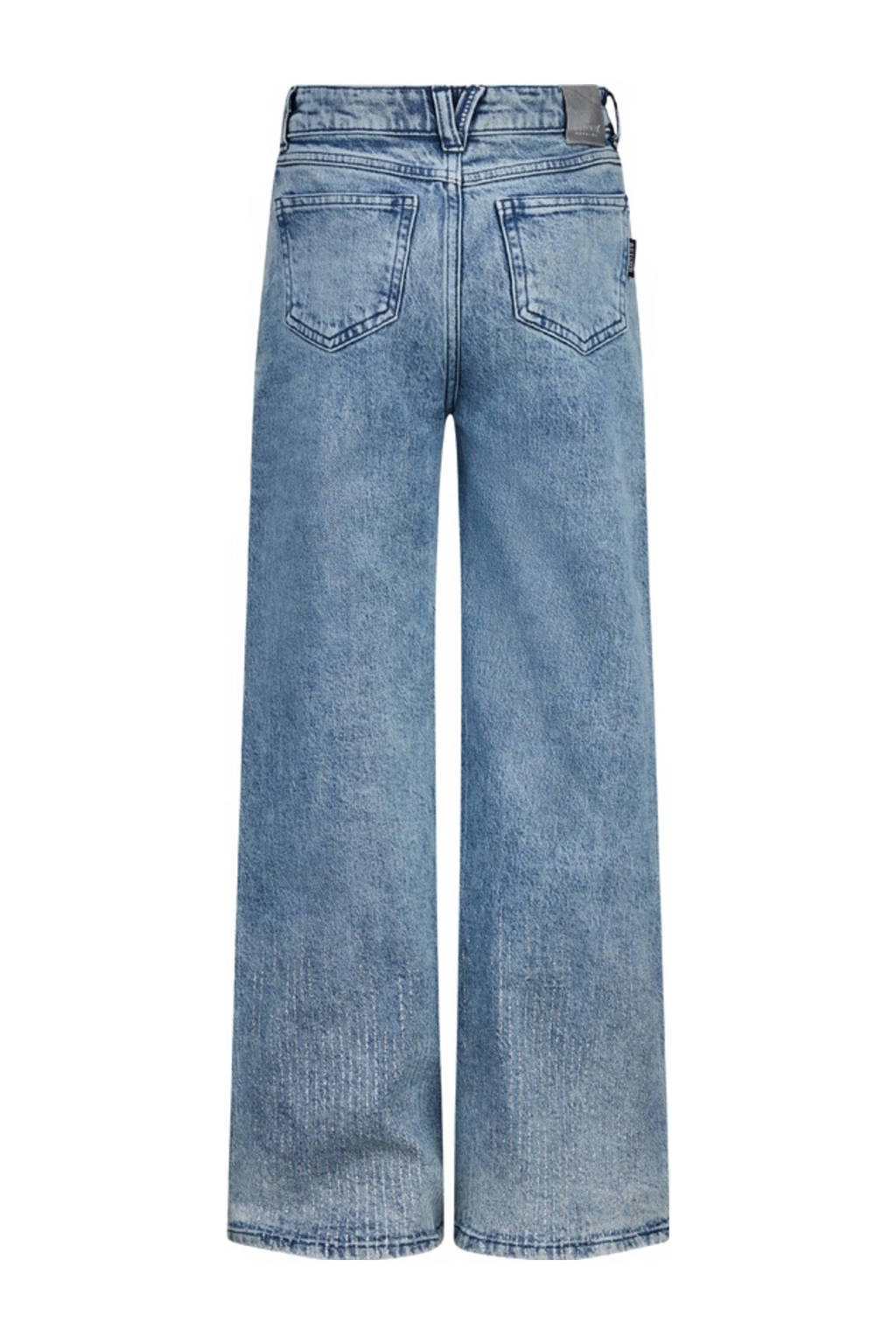 Retour Jeans high waist loose fit jeans GigiWide met all over print medium blue denim