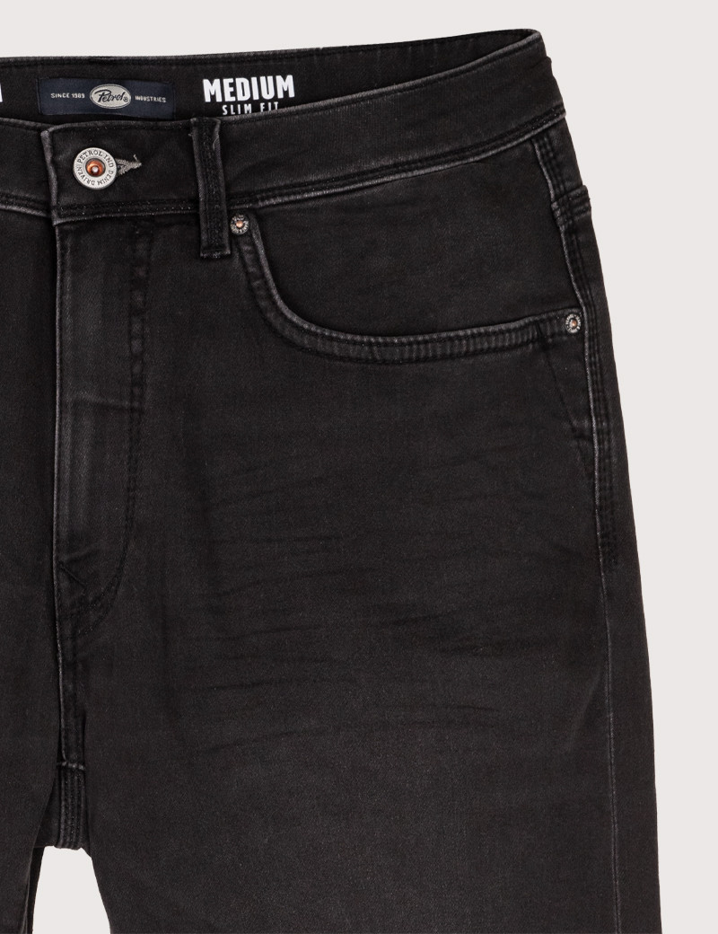 PETROL IND SHORT DENIM BLACK STONE