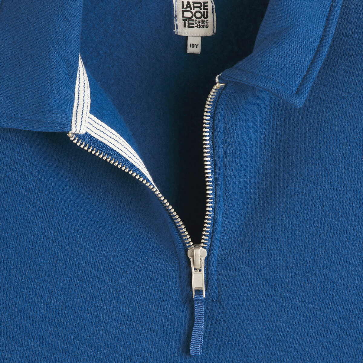 COLEÇÕES LA REDOUTE<br>Suéter com gola polo e zíper, em fleece