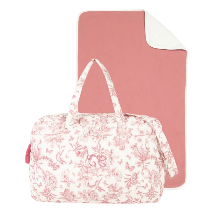 Tartine et Chocolat Sac et matelas à langer Toile de Jouy | Rose