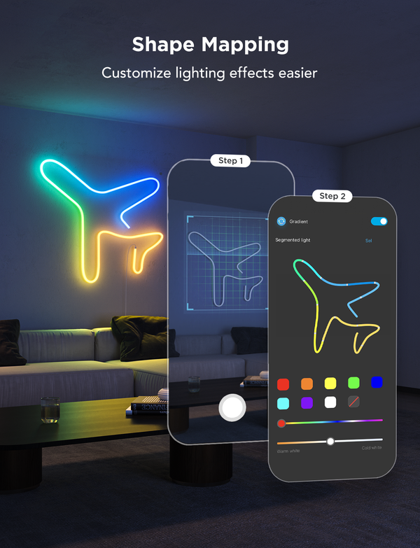Govee - 5M Neon Preinstalled Strip Light i skarpt hvidt