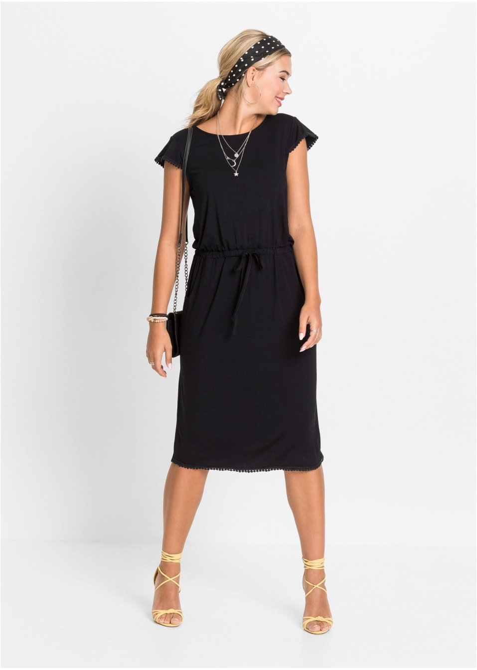 Robe midi en jersey en viscose