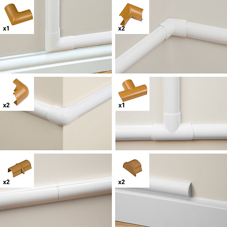 Multi-Pack d'accessoires pour goulotte D-Line effet chêne 30x15mm