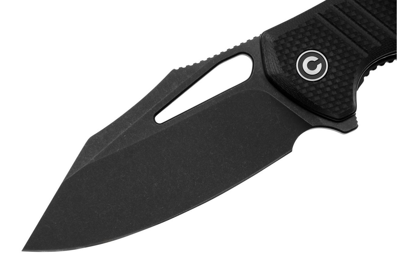 Civivi BullTusk C23017-1 Blackwashed Sandvik 14C28N, Black Coarse G10, zakmes