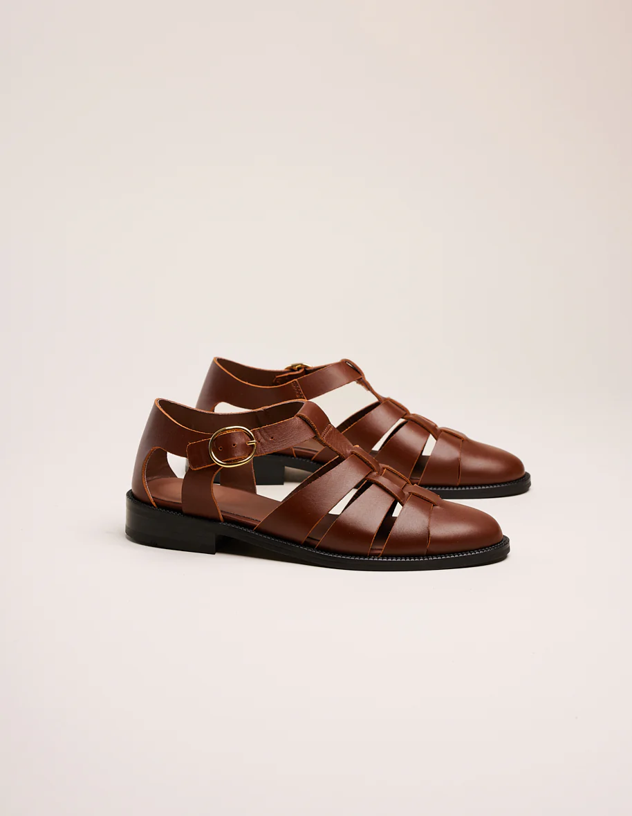 Sandales Inès - Cuir marron