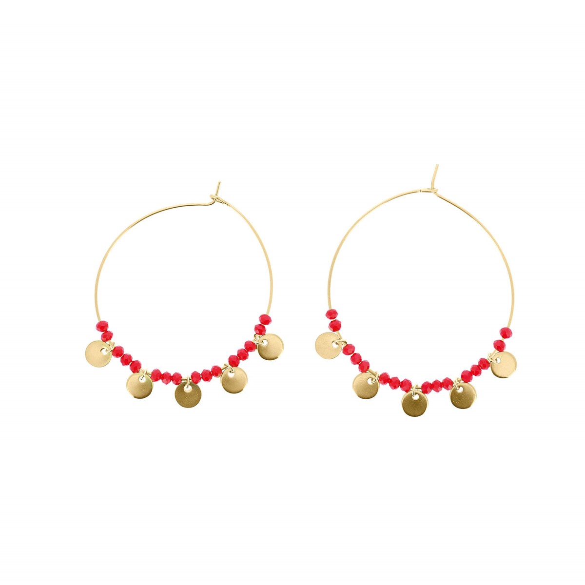 Boucles Ava rouge