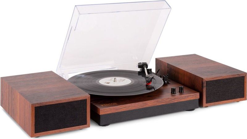Retro Platenspeler met Bluetooth en Speakers - Fenton RP165C - Incl. Naald - Kersen