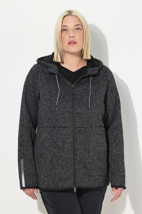 Strickfleece-Jacke, Teddyfleece, 2-Wege-Zipper, Reflektor