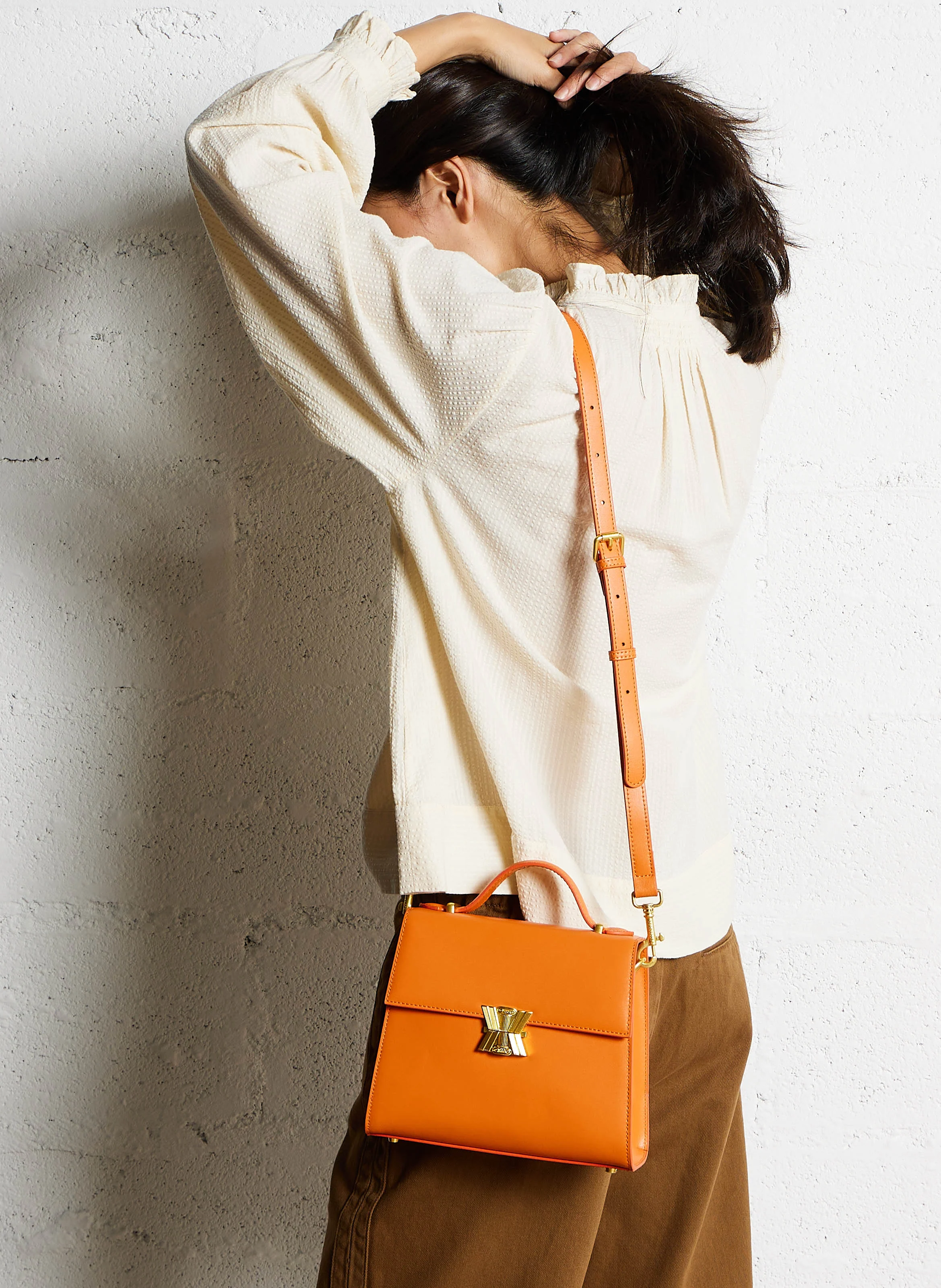 ANDREA - Sac bandoulière en cuir | Orange