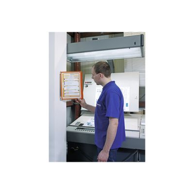 Durable Vario - Support mural métallique avec 5 pochettes A4 - orange
