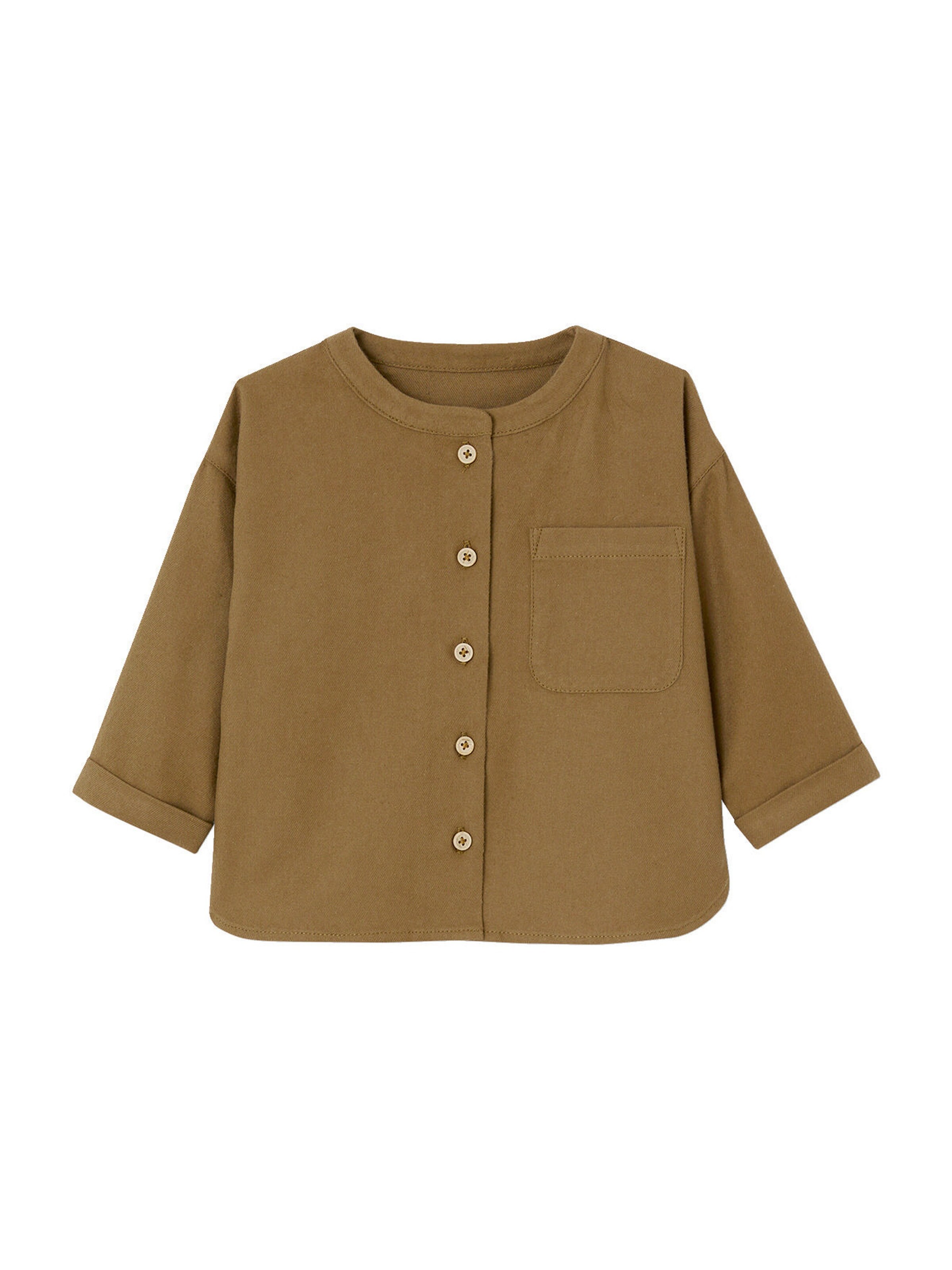 Vertbaudet Jungen Baby-Set: Hemd & Hose mit Hosenträgern olivgrün