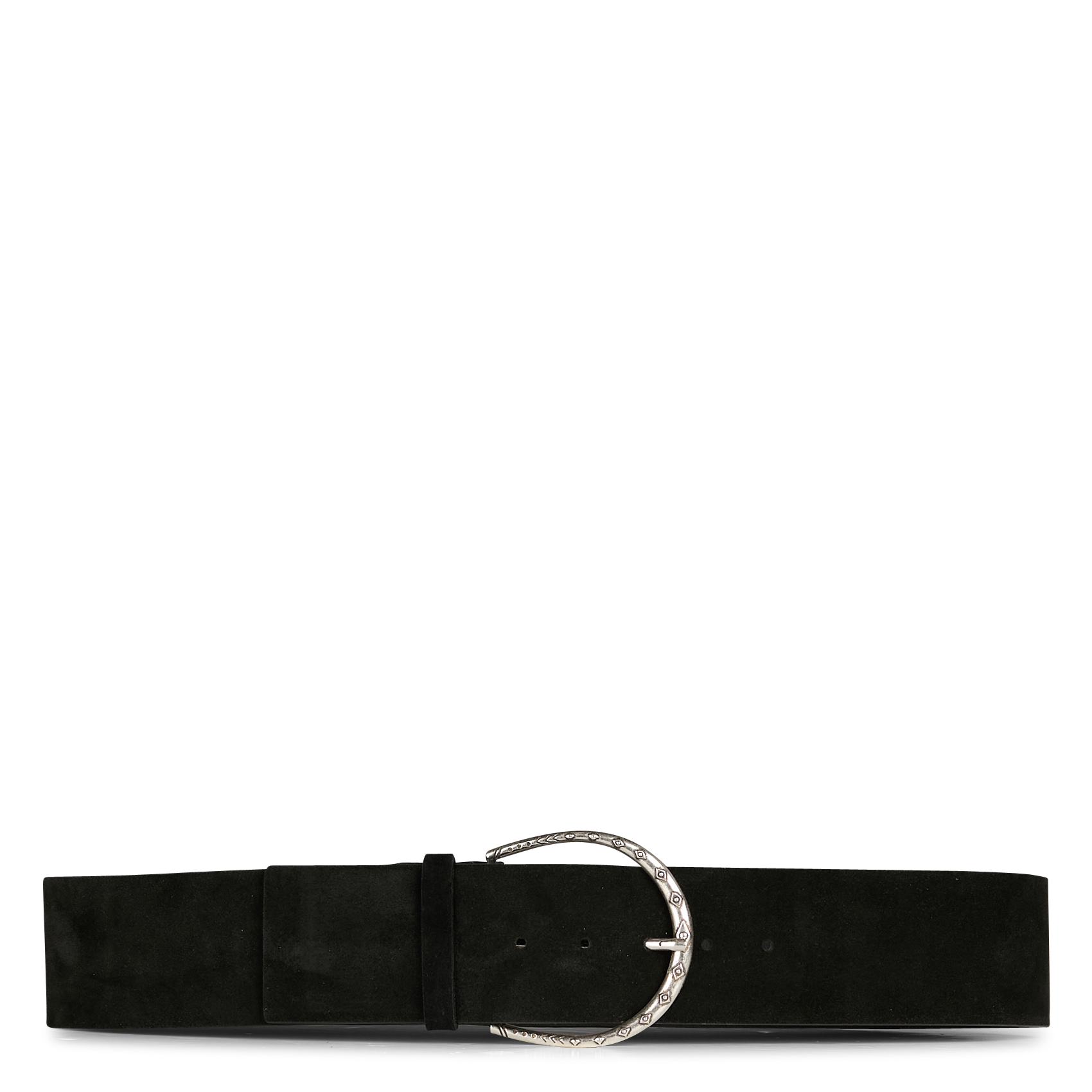 BETIVER - Ceinture large en cuir velours | Noir