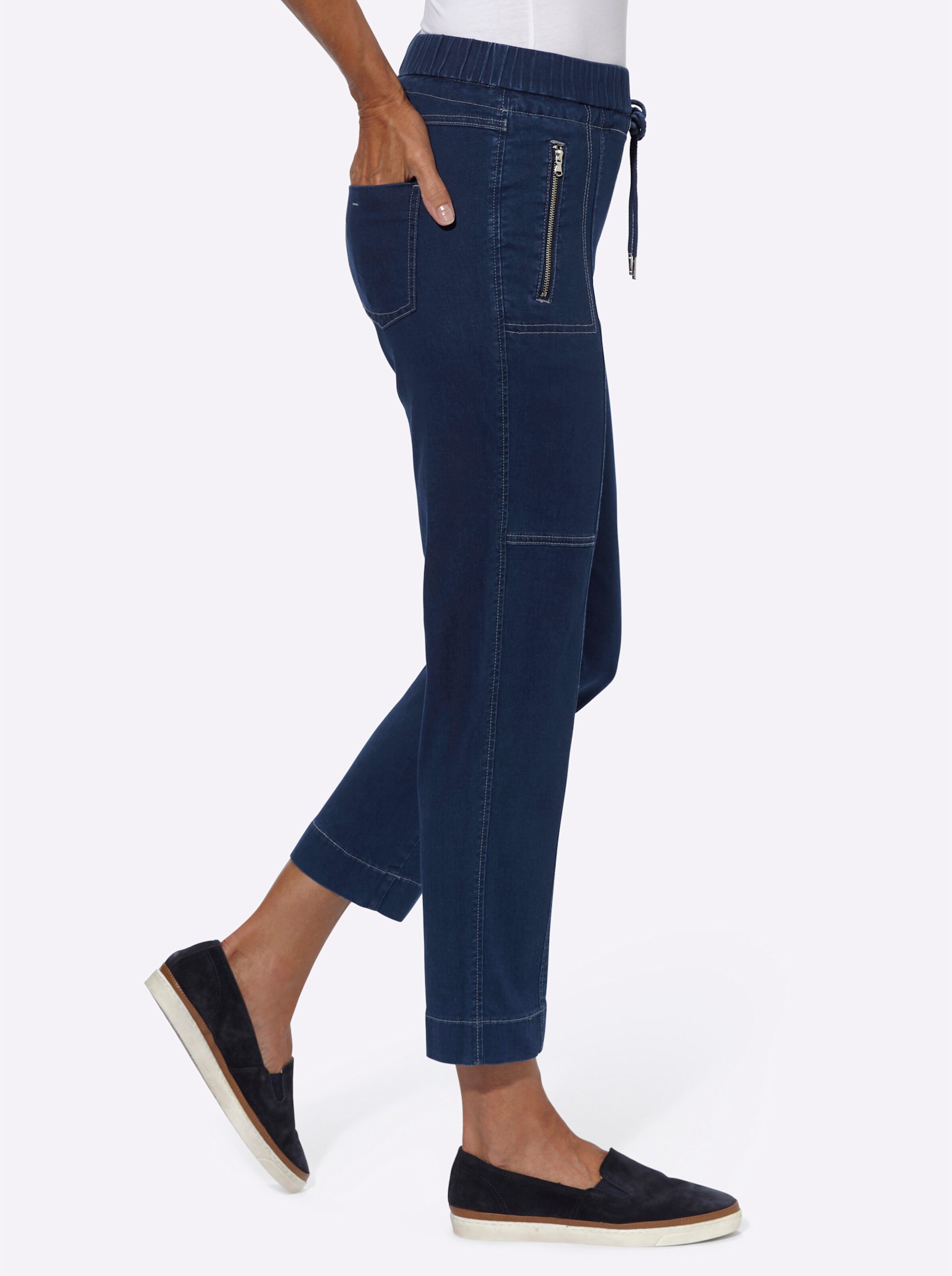 7/8-Jeans in blue-stone-washed