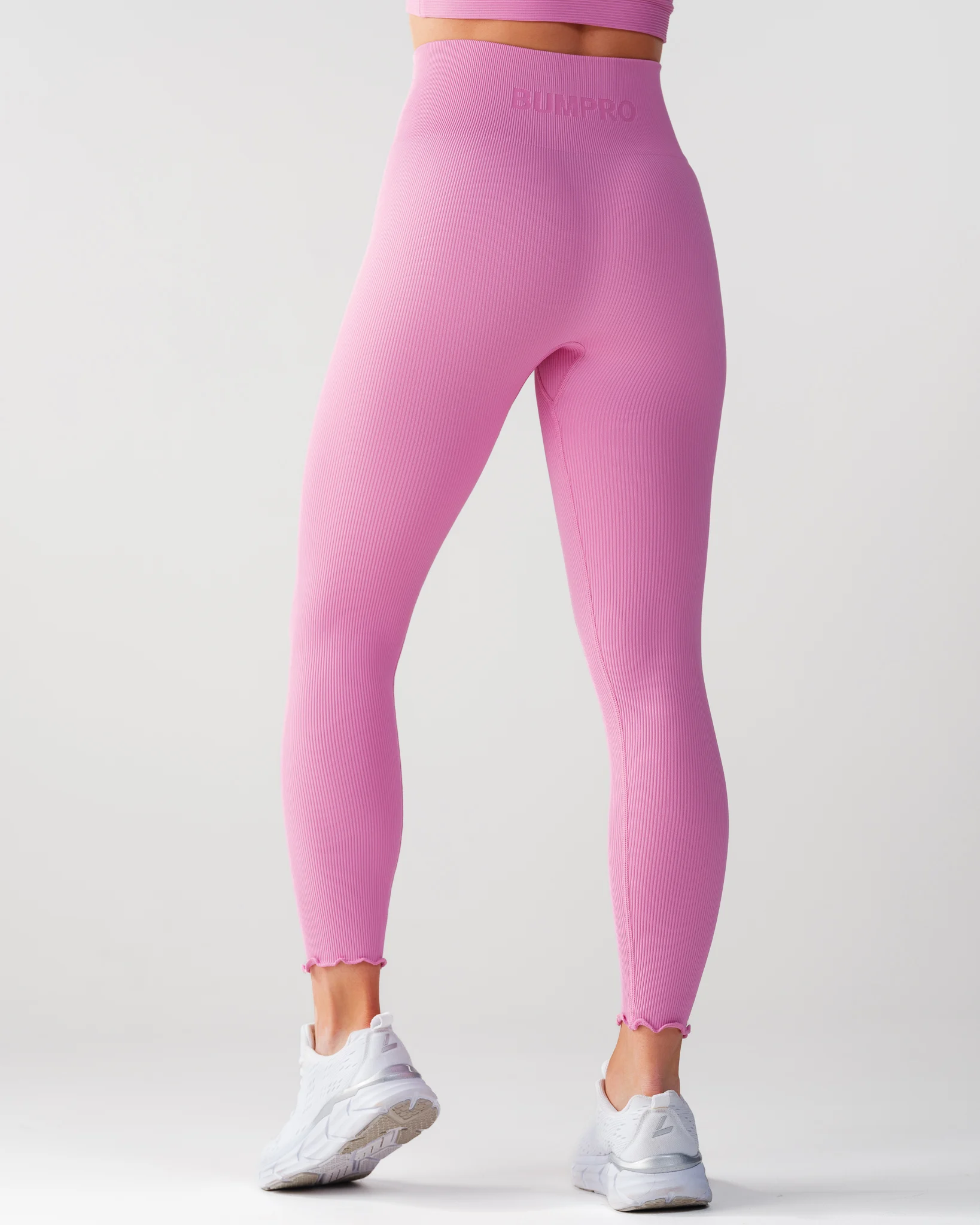 Bumpro Perfect Rib Frill Tights Pink