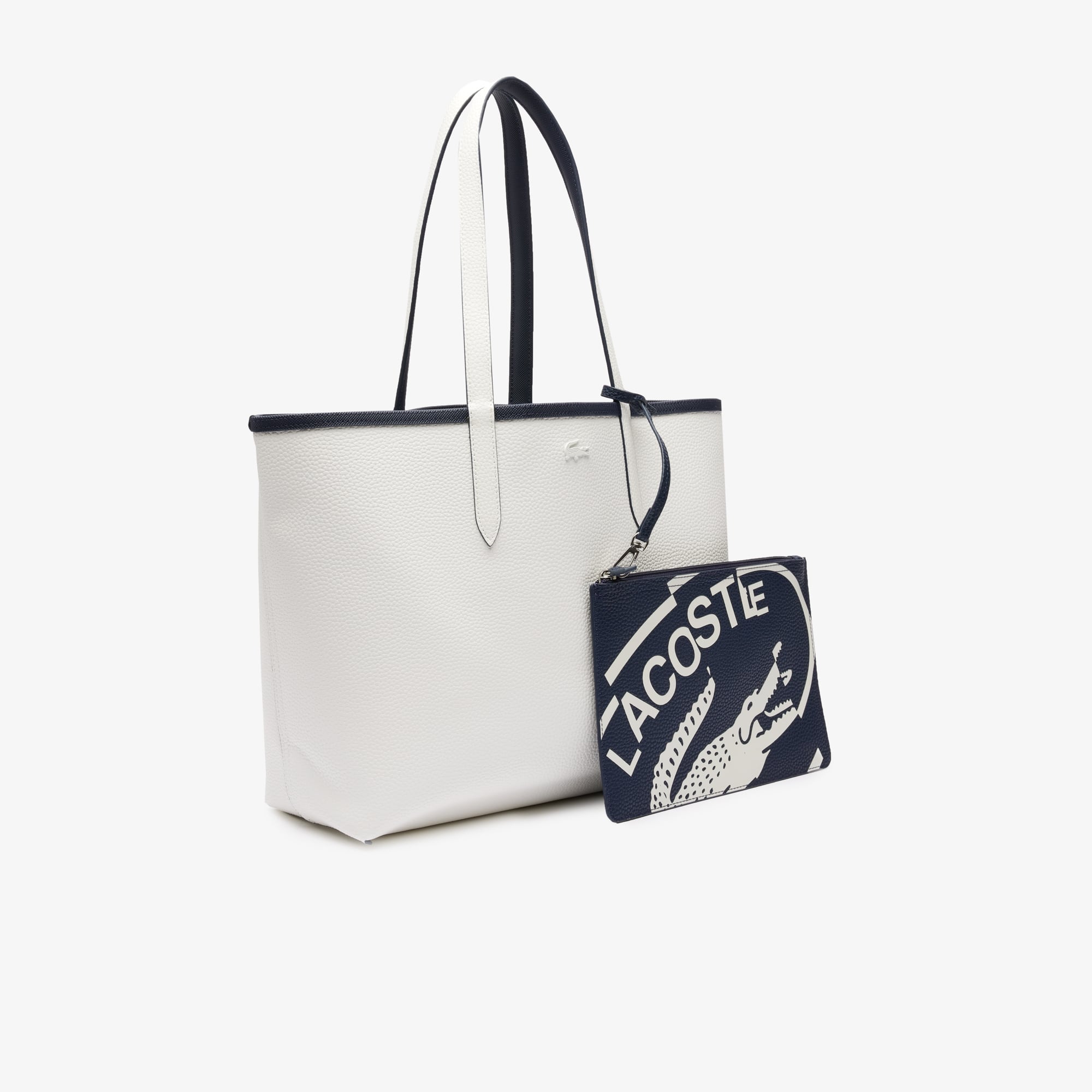 Sac cabas Anna imprimé et réversible en toile enduite Sacs à main & Cabas - Bleu - Lacoste - Femme
