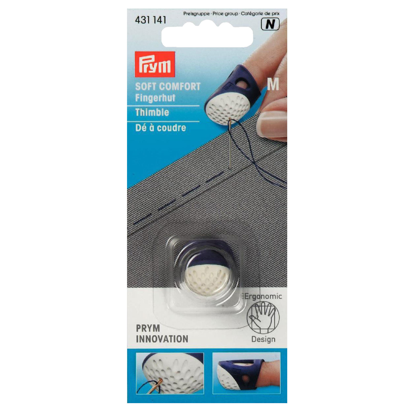 Fingerhut - pflaumenblau-weiß - Größe M