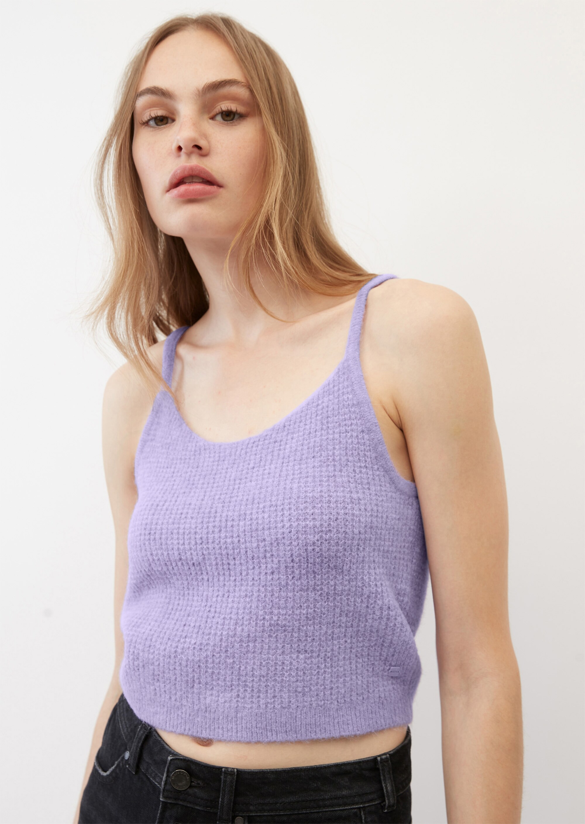 Crop-Top regular aus softem Alpakawolle-Mix