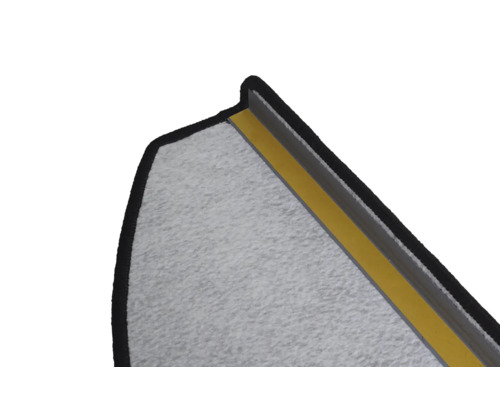 Dynasty zwarte halfronde trapmattenset, 28x65 cm, 15 stuks