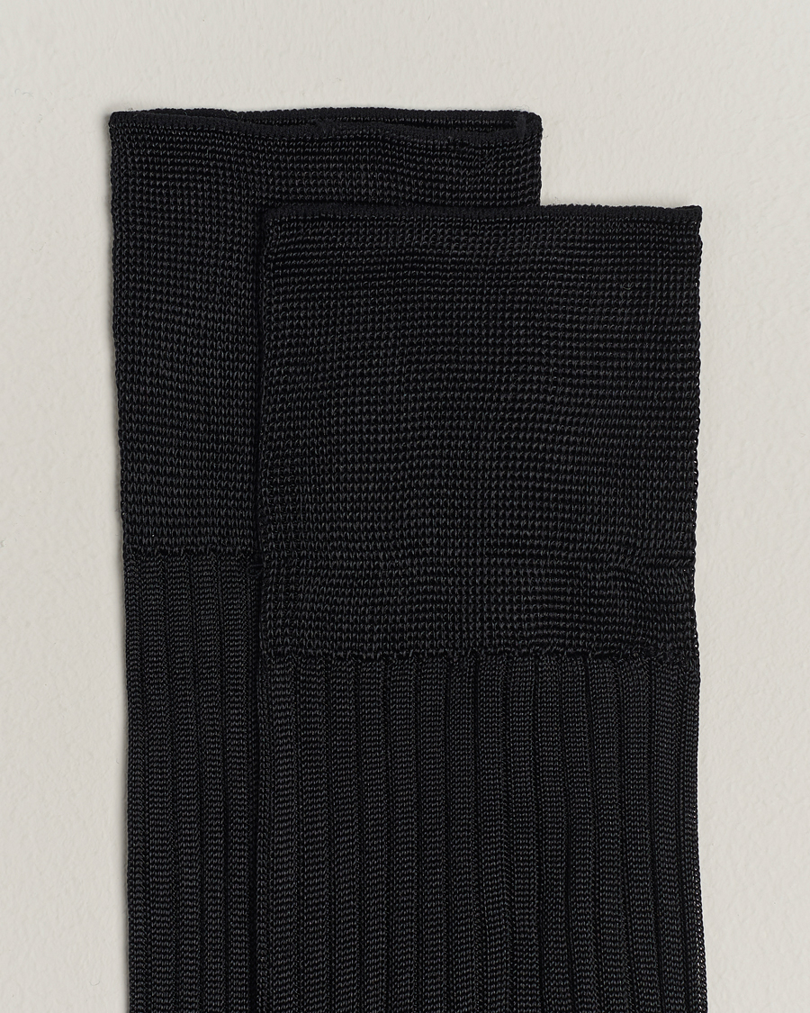 Pantherella Baffin Silk Long Sock Black