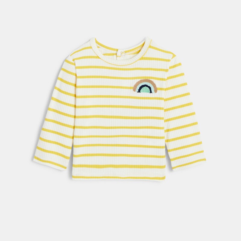 T-shirt bébé rayé jaune/écru Catimini Jaune