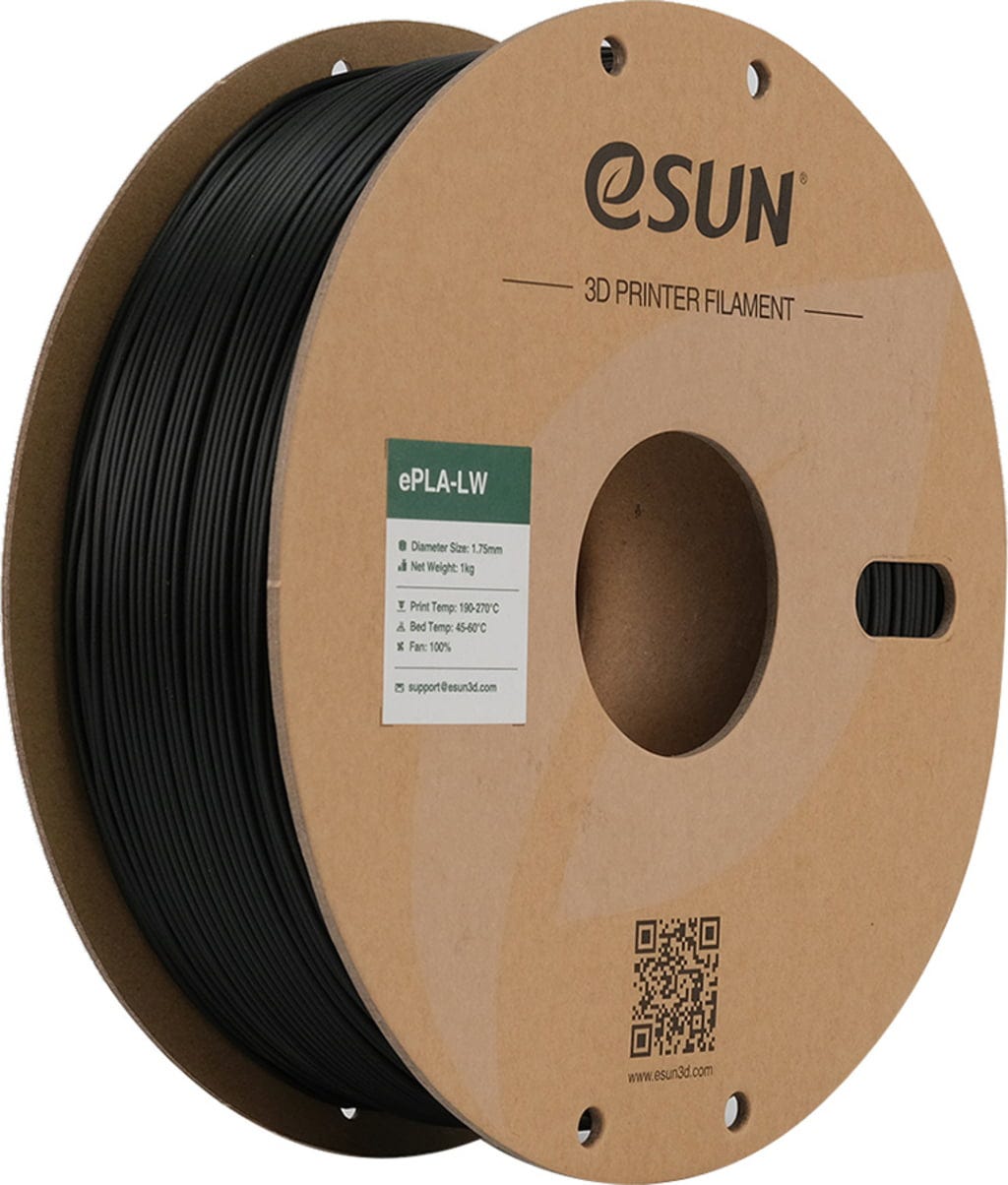 eSUN  PLA-LW Black, 1,75 mm / 1000 g    Leichtes Filament für den Flugmodellbau