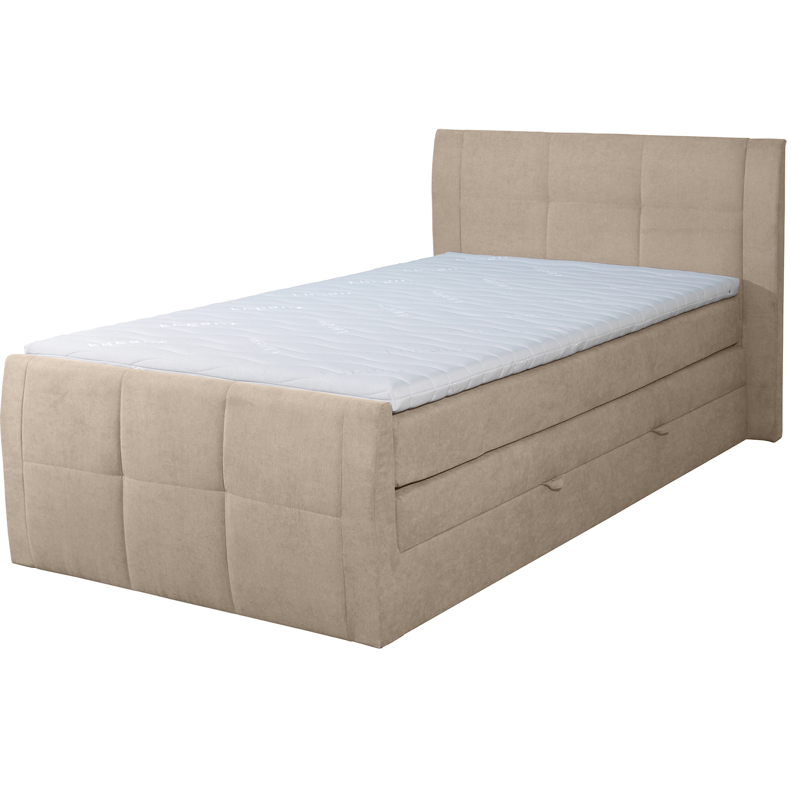 Boxspringbett - beige - H3 - Bettkasten - 120x200 cm