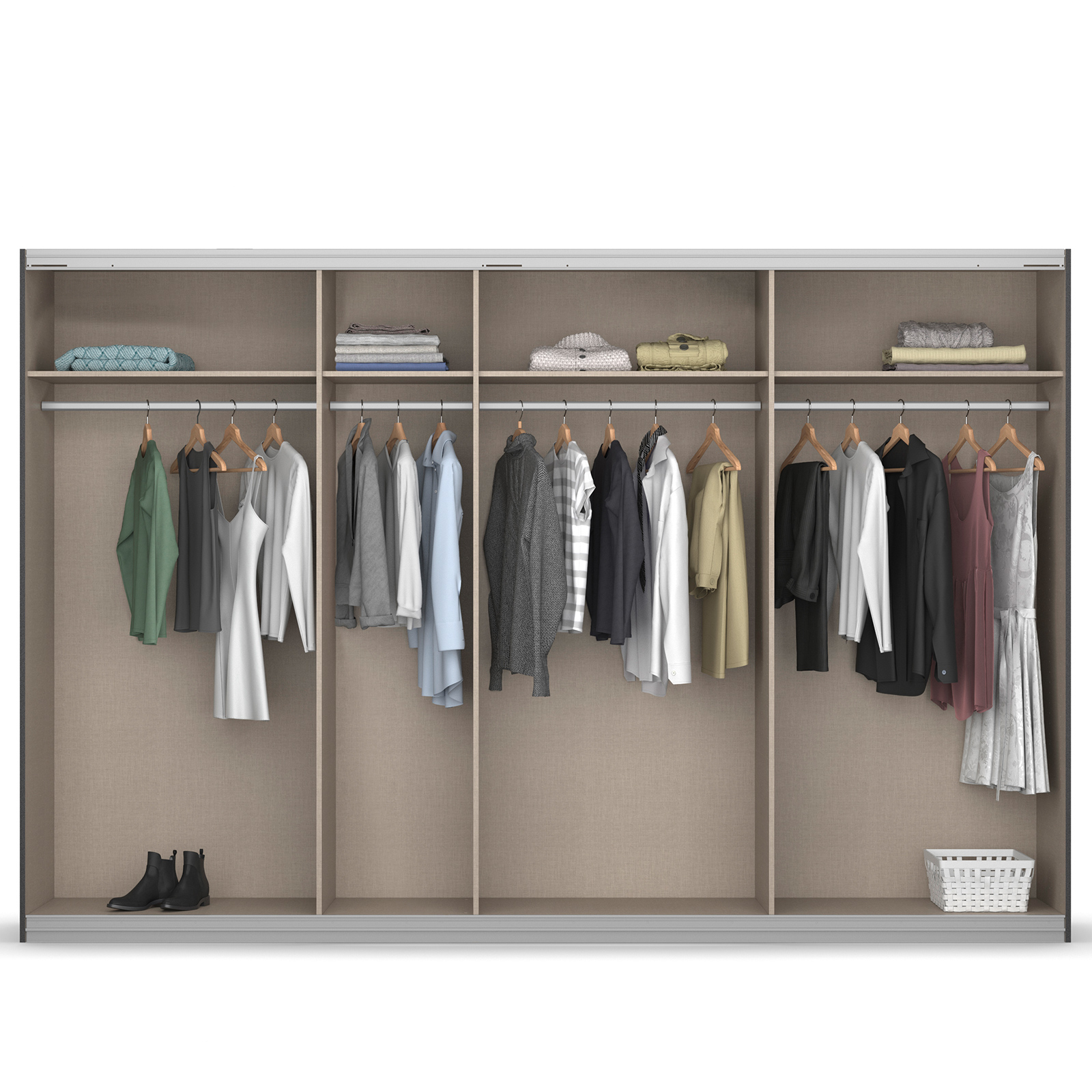 Schwebetürenschrank - Eiche Artisan - 2 Spiegeltüren - 315x210 cm