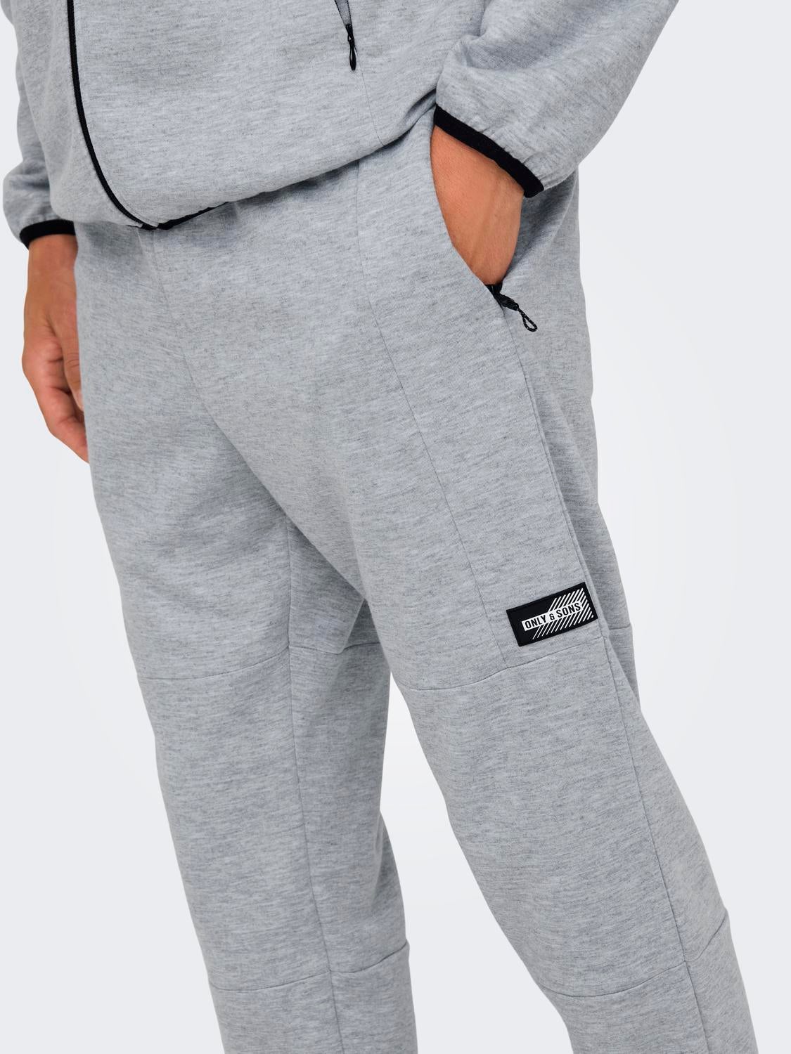 ONSLIAM Normal geschnitten Jogginghose Light Grey Melange